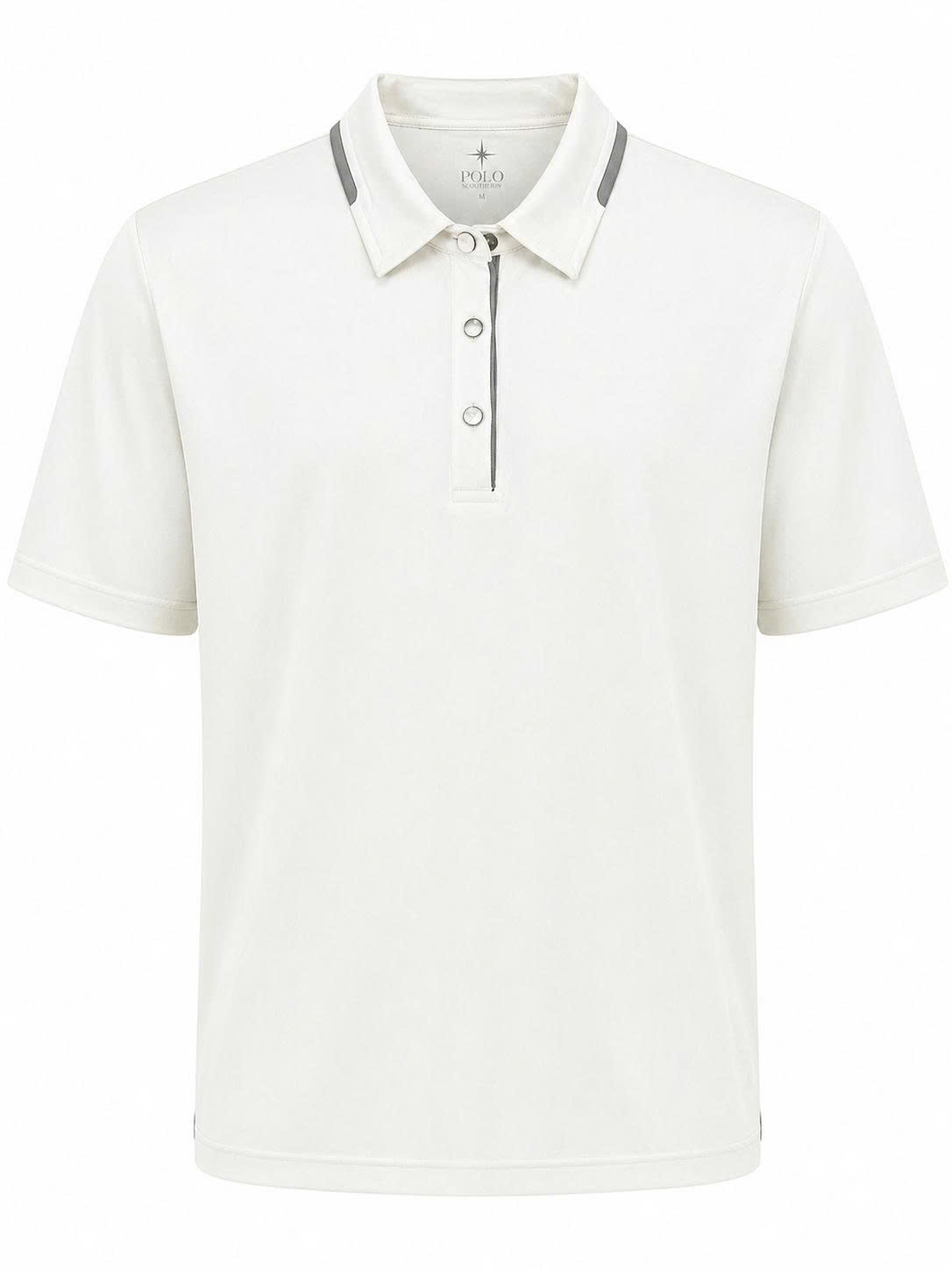 White Essential Polo trên nền trung tính