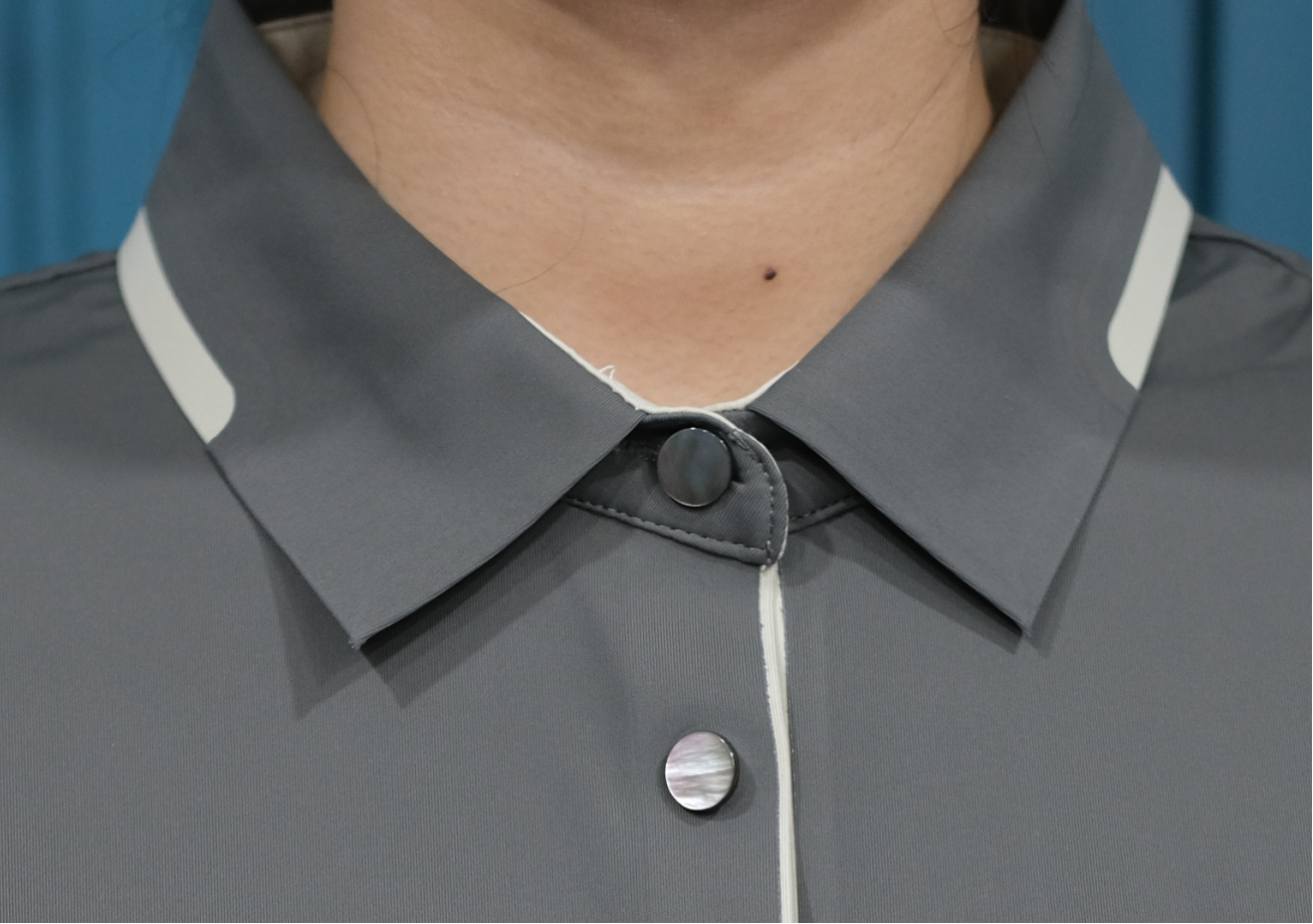 Polo Nữ - Ngắn Tay - Xám (Theory+Cờ Thổ) góc 2