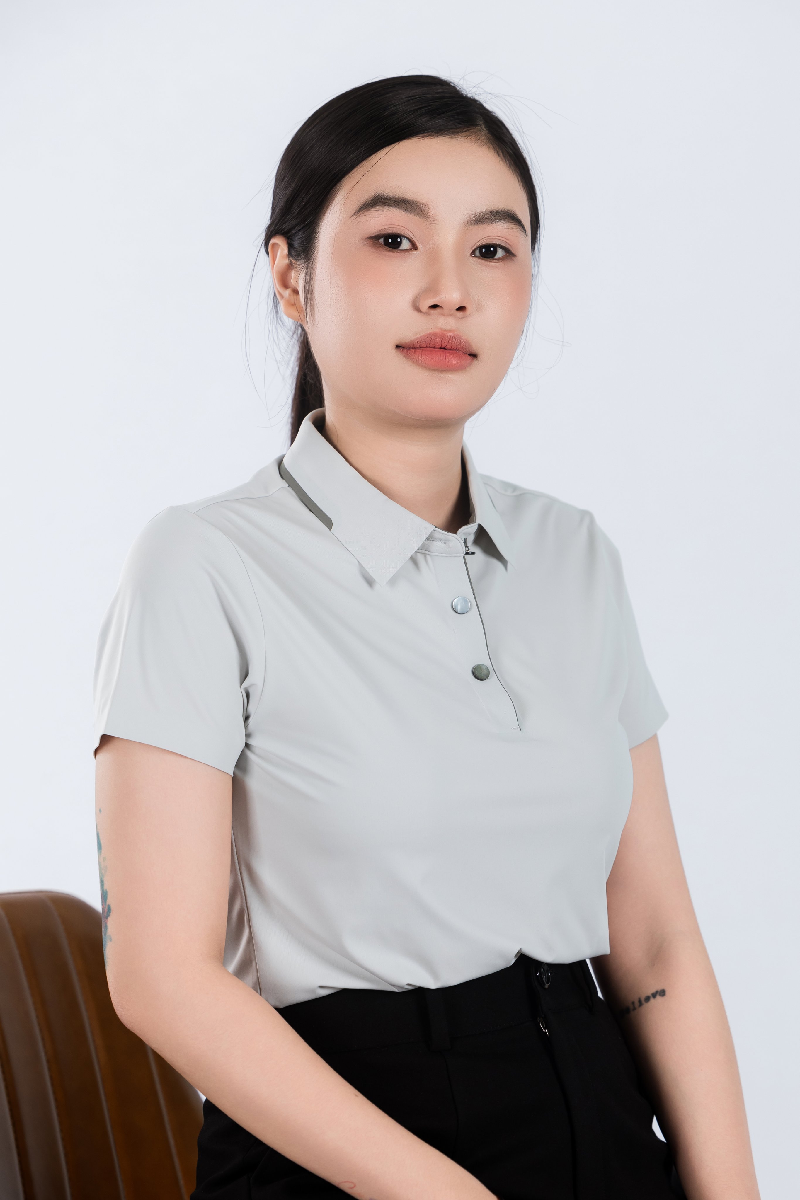 Polo Nữ - Ngắn Tay - Xám nhạt view 2