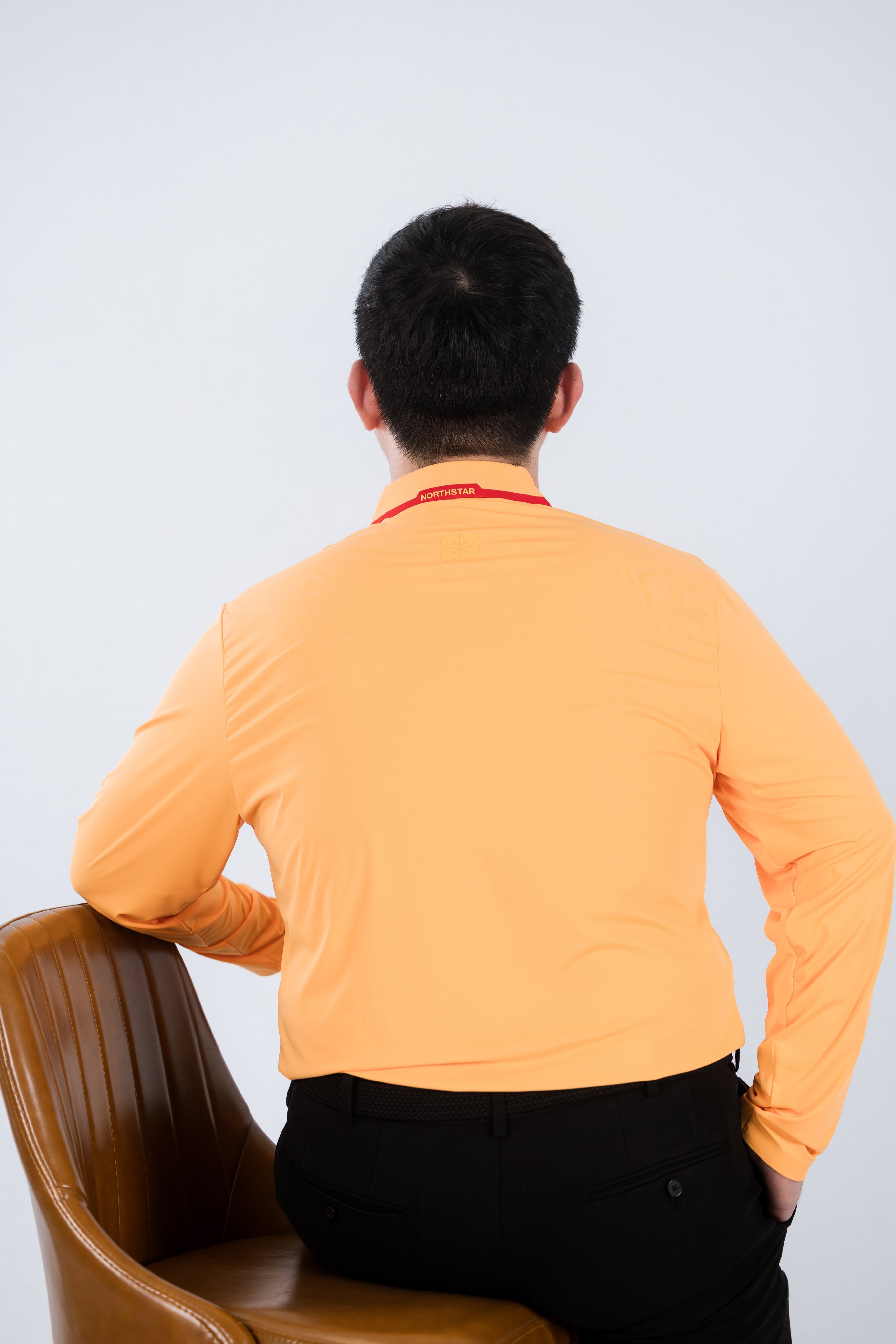 Polo Nam - Dài Tay - Vàng Cam góc 3