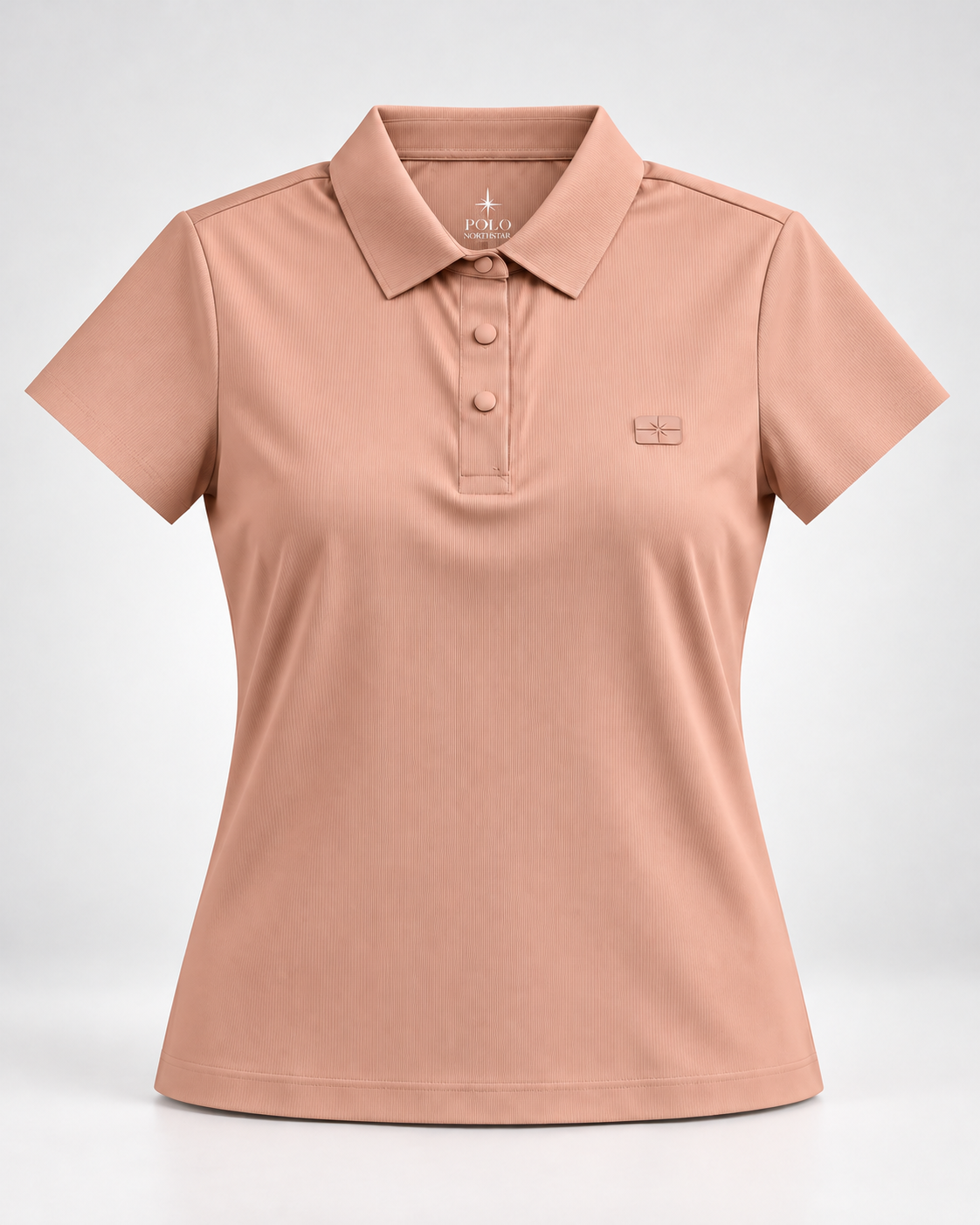 Polo Nữ - Ngắn Tay - Hồng Gạch trên nền trung tính