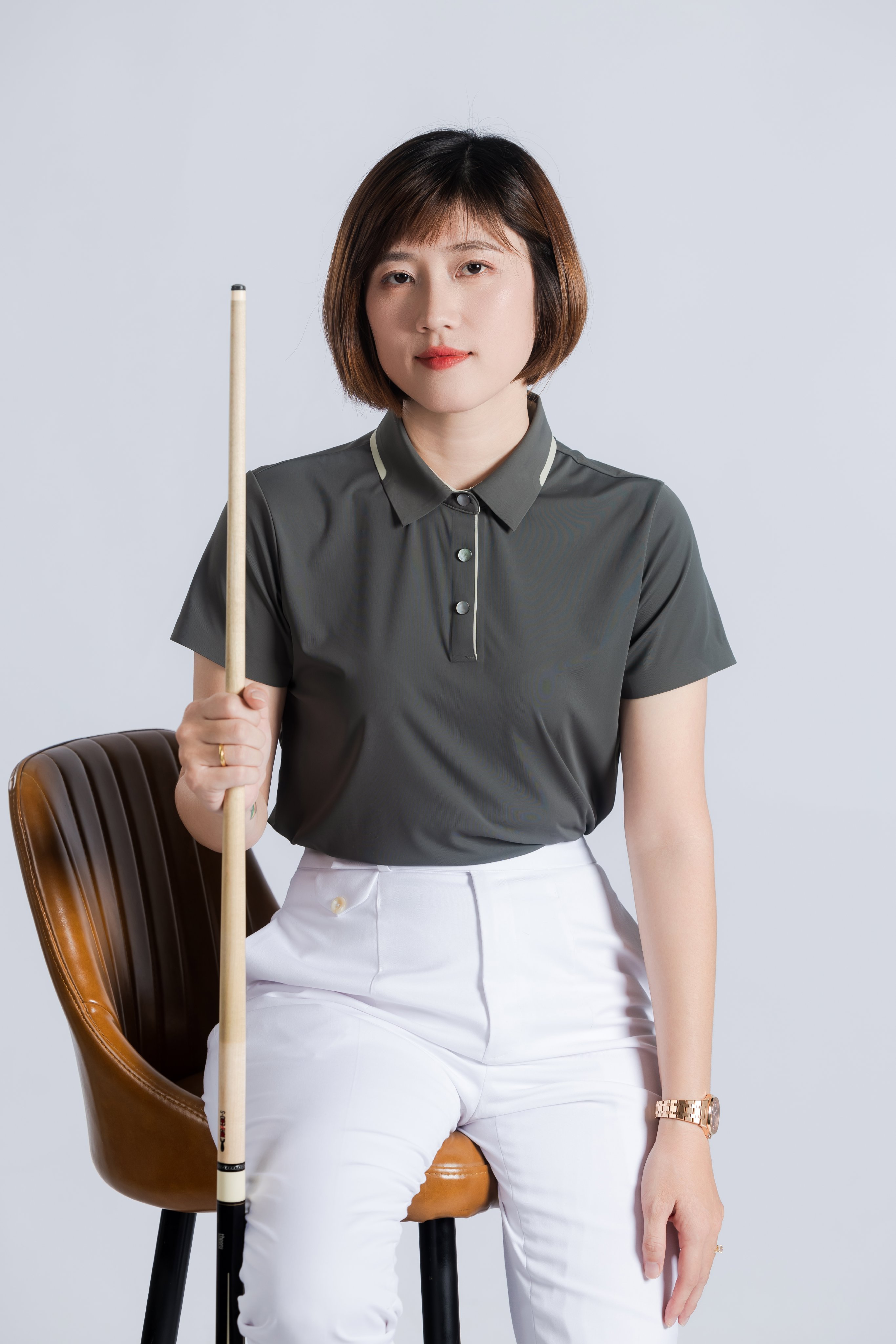 Polo Nữ - Ngắn Tay - Xám Đậm góc 3