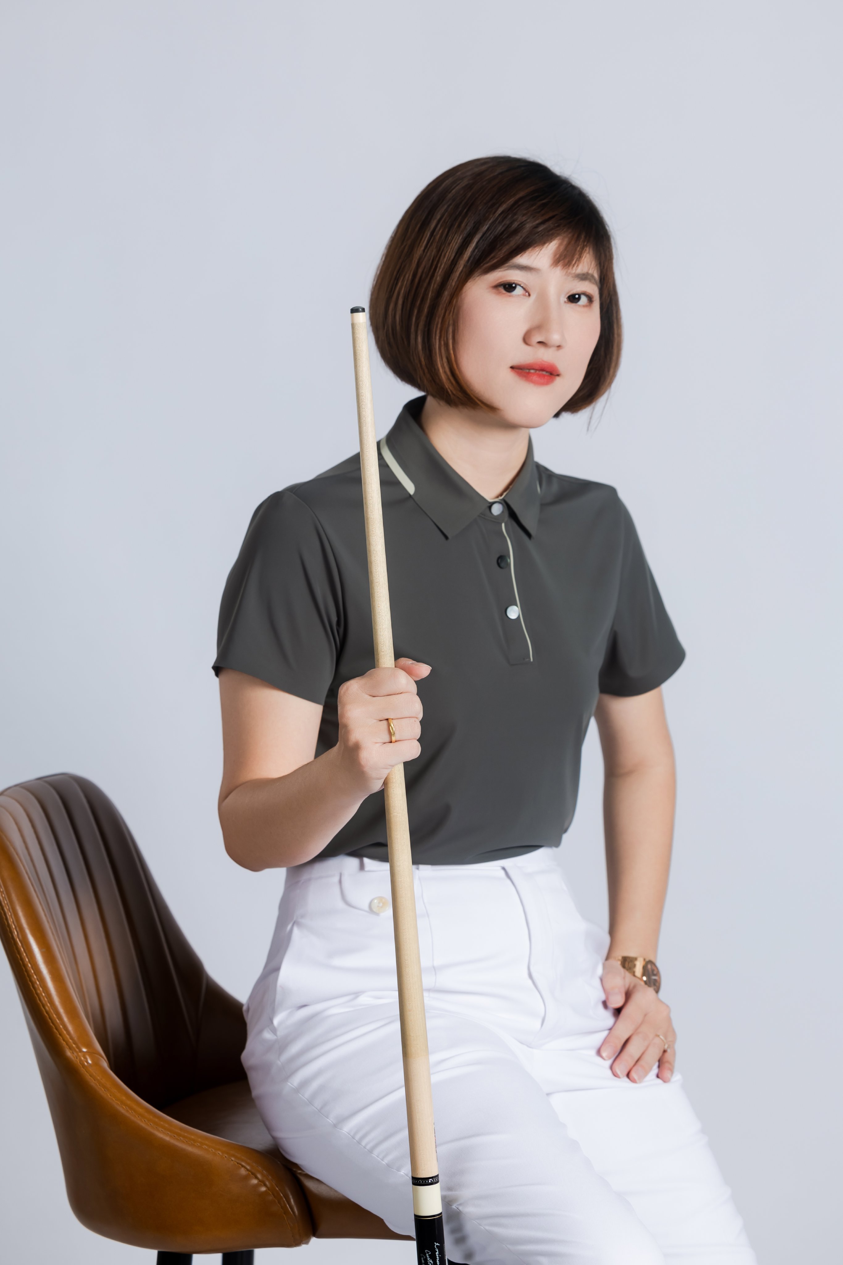 Polo Nữ - Ngắn Tay - Xám Đậm góc 4